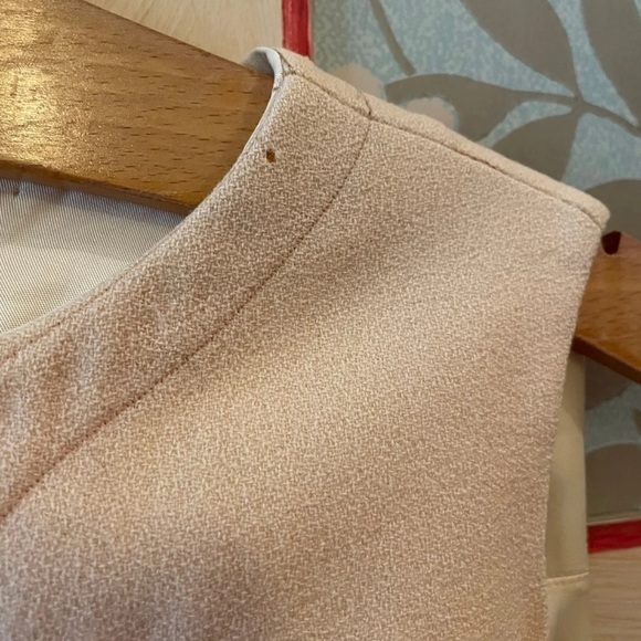 Vintage 1960s Pierre Cardin Space Age Geometric Print Beige Dress - Picture 10 of 11